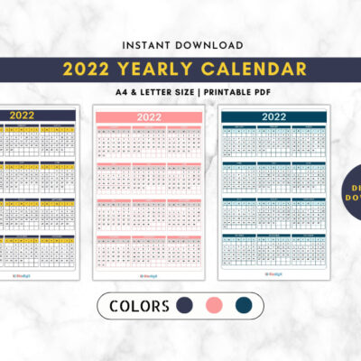 2022 Year Calendar Printable and Minimalist Calendar